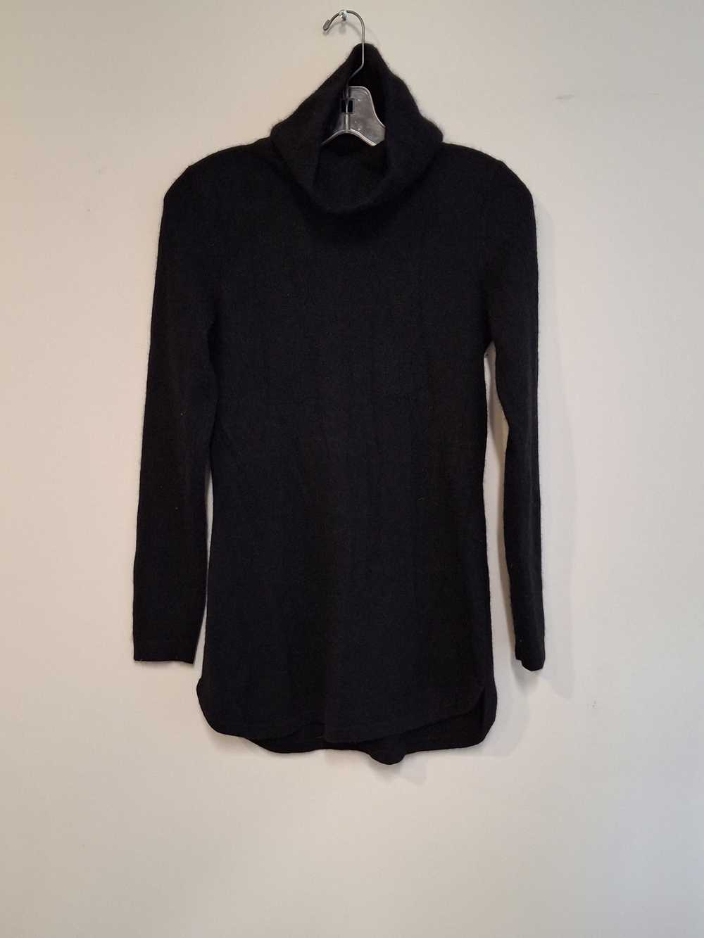 Cashmere Isaac Mizrahi Black Tirtle Neck Long Sleeve Mini Dress Sweater Size S